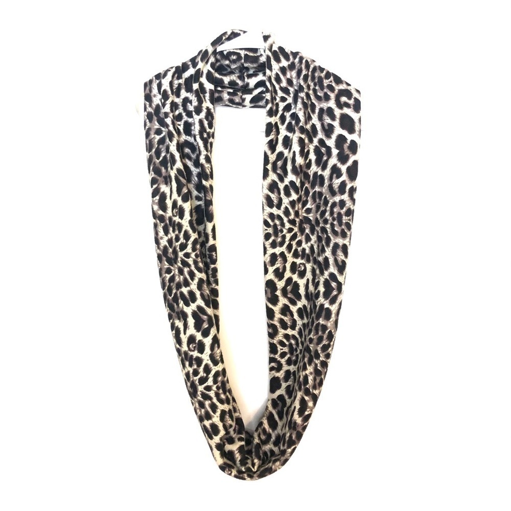 2/$15 Animal Print Infinity Scarf | Leopard Print Tan Black Loop Scarf